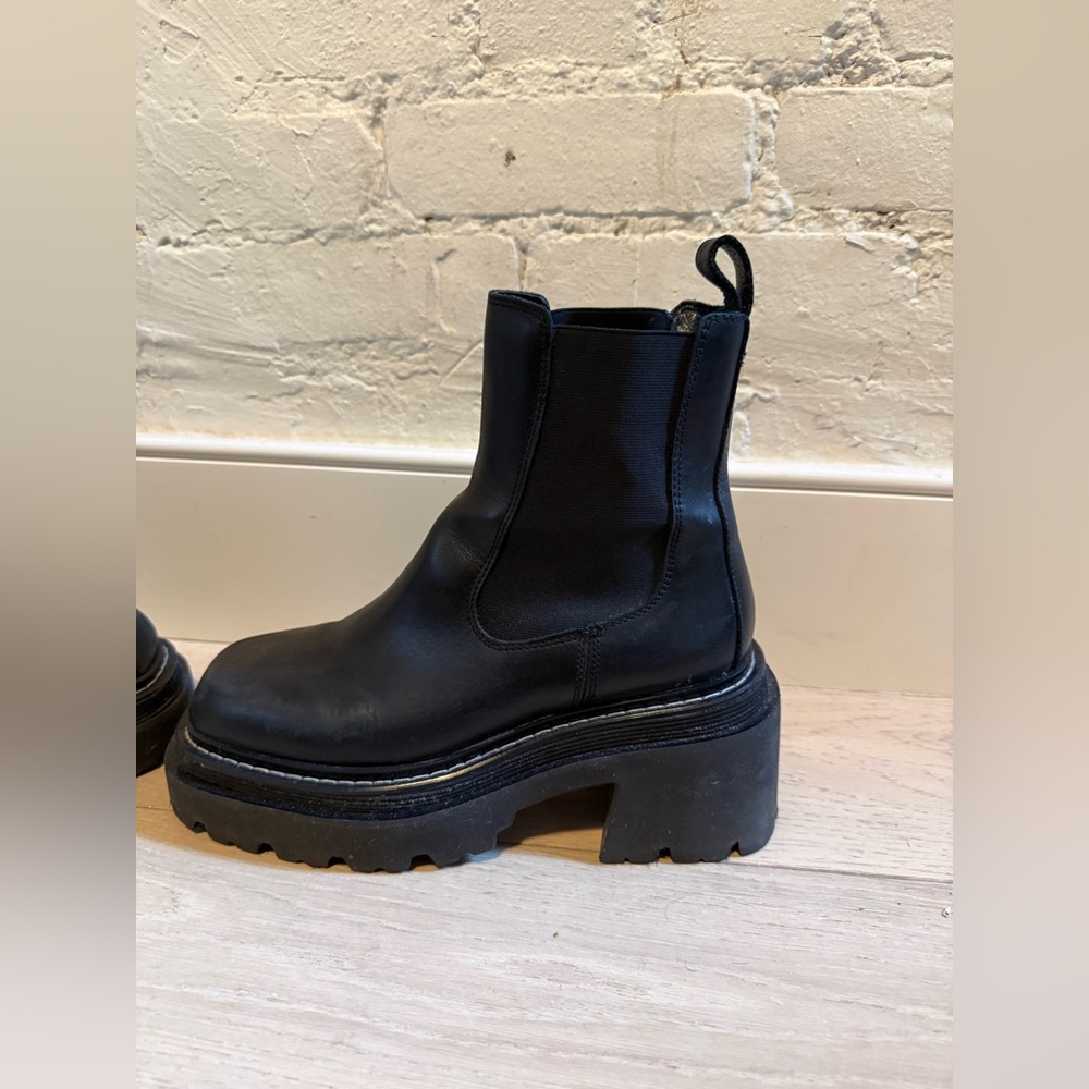 Sandro Black Platform Chelsea Ankle Boots